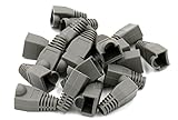 iExcell 100 Pcs Gray RJ45 Ethernet Network Cable Strain Relief Boots