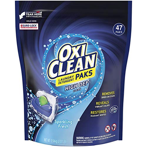 Book Cover OxiClean High Def Clean Sparkling Fresh Laundry Detergent Paks, 47 Count