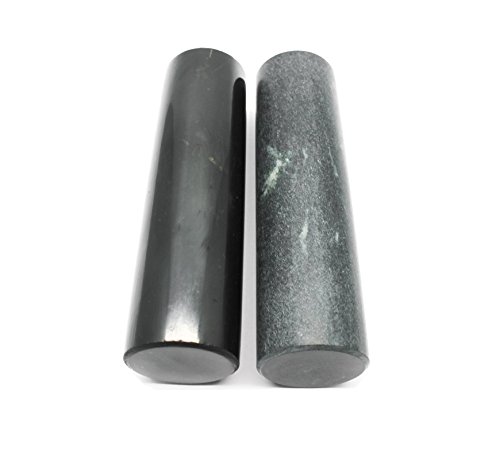 Karelian Heritage Genuine Shungite and Soapstone Harmonizers Set of 2 Polished Healing Rods HCP1