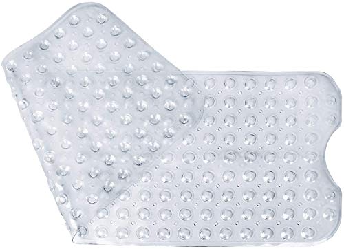 Book Cover Utopia Home Non-Slip Bath Mat (Set of 2) - Extra Long with 200 Suction Cups - Latex Free Shower Mat - Bathtub Mat for Tubs and Showers - Machine Washable (Transparent, 16 x 38 in)