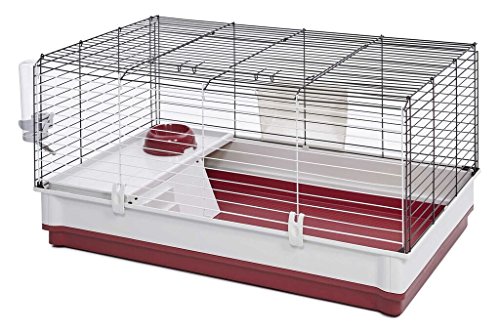 Book Cover MidWest Homes for Pets 158 Wabbitat Deluxe Rabbit Home, Rabbit Cage, 39.5 L x 23.75 W x 19.75 H Inch, Maroon/White