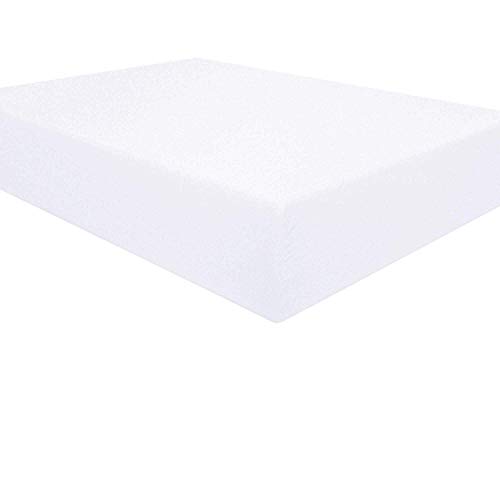Book Cover NTBAY 100% Brushed Microfiber Queen Fitted Sheet, 1800 Super Soft and Cozy, Wrinkle, Fade, Stain Resistant Deep Pocket Fitted Bed Sheet Only, White