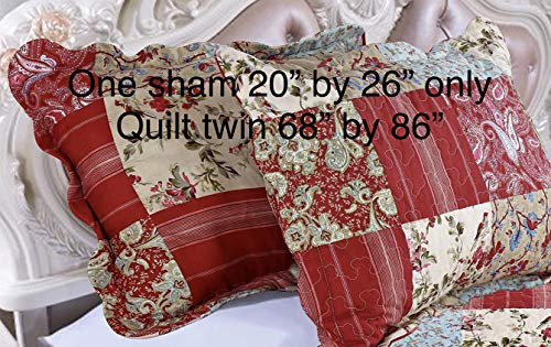 English Roses Quilt set, Cotton rich,prewashed, preshrunk.As bedspread, bedcover,coverlet, bed throw