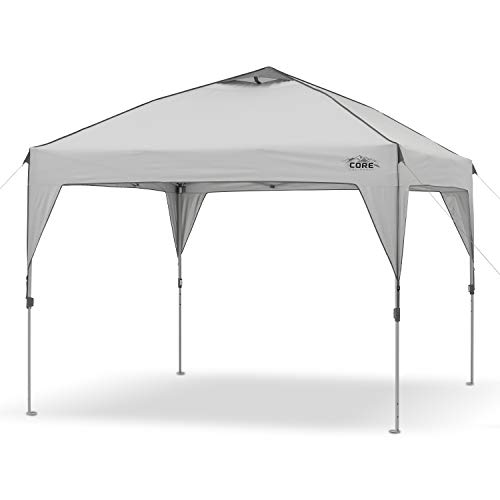 Book Cover Core 10' x 10' Instant Shelter Pop-Up Canopy Tent with Wheeled Carry Bag, Grey