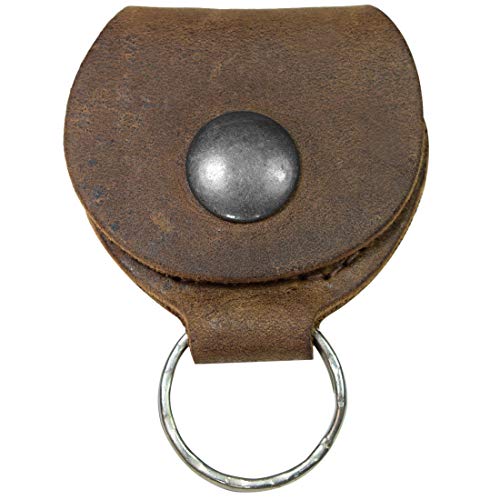 Book Cover Hide & Drink, Rustic Leather Guitar Pick Holder, Keychain Key Organizer, Handmade Includes 101 Year Warranty :: Bourbon Brown
