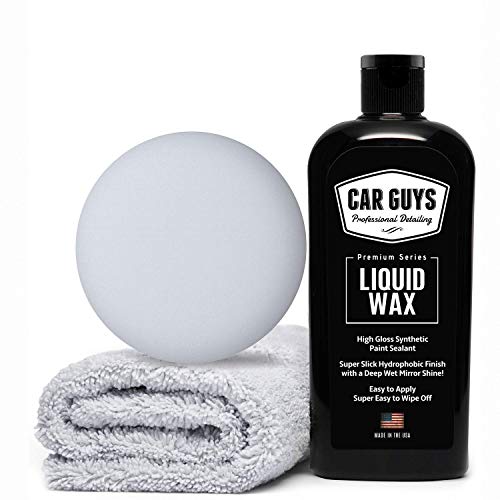 Book Cover CAR GUYS Liquid Wax - The Ultimate Car Wax Shine with Polymer Paint Sealant Protection! - 8 Oz Kit