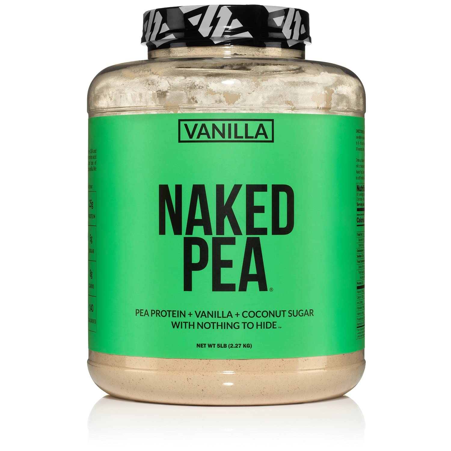 Book Cover Naked Vanilla Pea Protein Isolate from North American Farms - 5lb Bulk, Plant Based, Vegetarian & Vegan Protein. Easy to Digest, Non-GMO, Gluten Free, Lactose Free, Soy Free Vanilla 5 Pound (Pack of 1)