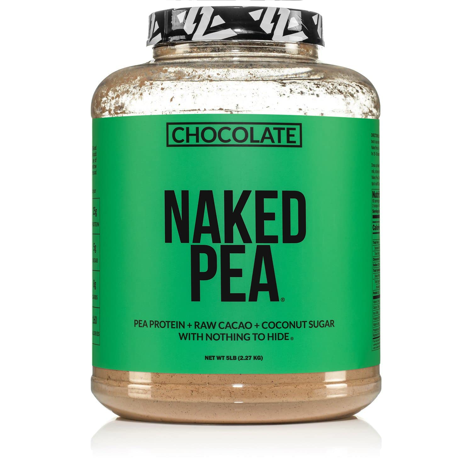 Book Cover LESS NAKED PEA - CHOCOLATE PEA PROTEIN - Pea Protein Isolate from North American Farms - 5lb Bulk, Plant Based, Vegetarian & Vegan Protein. Easy to Digest, Non-GMO, Gluten Free, Lactose Free, Soy Free