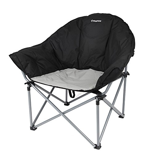 Book Cover KingCamp Oversized Camping Club Chair Moon Saucer Sofa Chair Padded Folding Heavy Duty Deluxe Stable Carry Bag Included 300lbs Capacity