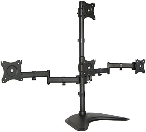 Book Cover Vivo Quad LCD Monitor Desk Stand Mount Free-Standing 3 + 1 = 4 / Holds Four Screens up to 25
