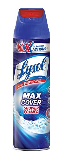 Book Cover Lysol Max Cover Shower Foamer, Fresh, 1.18 Pound