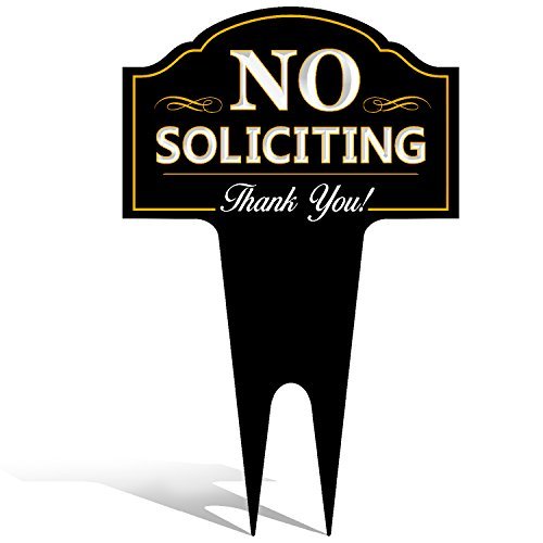 No Soliciting Outdoor Metal Yard Sign for Home, House and Business | Stylish Laser Cut | Made with Heavy Duty DiBond Aluminum