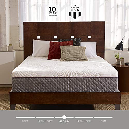 Book Cover Sleep Innovations Shiloh 12-inch Memory Foam Mattress, Bed in a Box, Quilted Cover, Made in The USA, 10-Year Warranty - California King Size