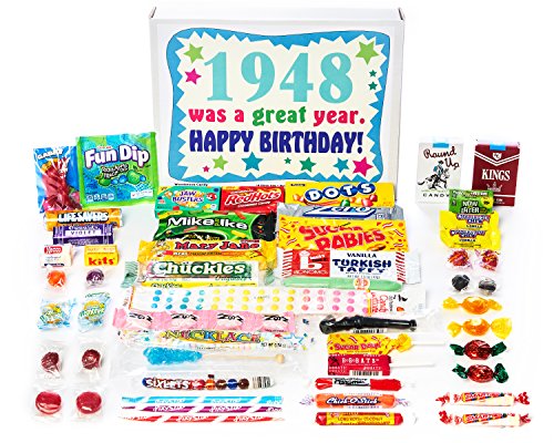 Woodstock Candy ~ 1948 73rd Birthday Gift Box Nostalgic Retro Candy Mix from Childhood for 73 Year Old Man or Woman Born 1948