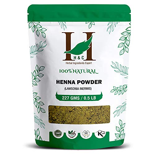 H&C 100% Natural and Pure Henna Powder/Lawsonia Inermis (Organically Grown) 227 gms (1/2 LB) for Hair