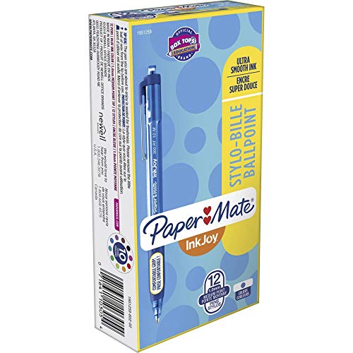 Paper Mate InkJoy 300RT Retractable Ballpoint Pens, Medium Point, Blue, Box of 12 (1951259)