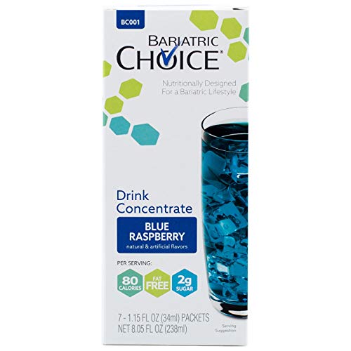 Bariatric Choice Low-Carb Liquid Protein Fruit Drink Concentrate - Blue Raspberry Flavored Drink Mix To Enhance Water (7 Count)