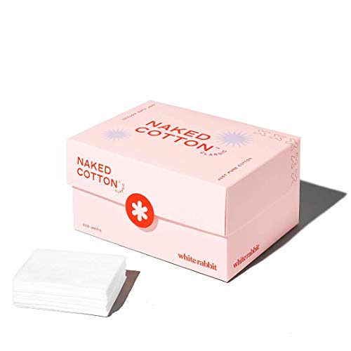 White Rabbit Cotton Pads for Face 200 Count - Premium 100% Cotton | Classic type | DIY Toner Mask, Makeup Remover Pads, Lint-Free, Hypoallergenic, Chemical Free