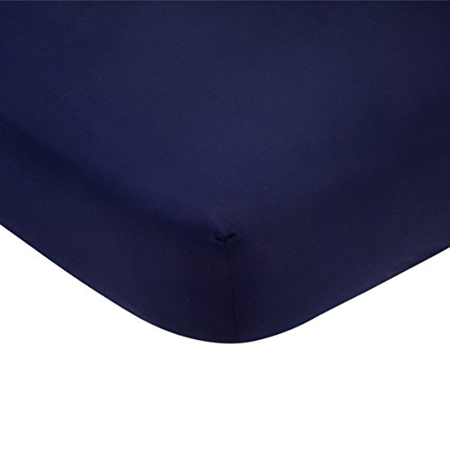 Book Cover Carter's Solid Navy Blue Cotton Sateen Crib Sheet - 52