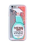 Amstreak iPhone 6 Plus / 6S Plus 5.5 Case Funny Glitter Shining Heart Liquid Quicksand Fuck Boy and Bitch Repellent Cleaning Spray Hard PC Case