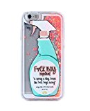 Amstreak iPhone 6 / 6S 4.7 Case Funny Glitter Shining Heart Liquid Quicksand Fuck Boy and Bitch Repellent Cleaning Spray Hard PC Case