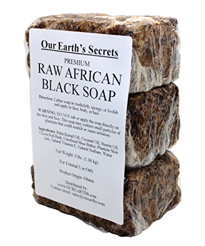 Book Cover Our Earth's Secrets Premium Natural Raw African Black Soap, 3 Pound