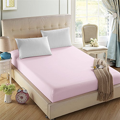 Book Cover 4U'LIFE Bedding Fitted Sheets-Prime 1800 Series,Double Brushed Microfiber,Ultra-Soft Feel and Wrinkle,Fade Free,Deep Pockets for Oversized Mattress(Queen,Pink)