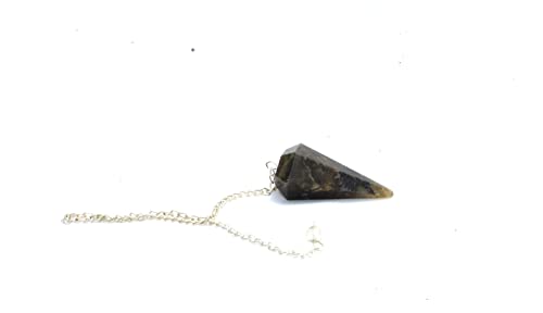 Jet Labradorite Cone Shaped Pendulum Faceted Healing Spiritual Answers Perfect Energized