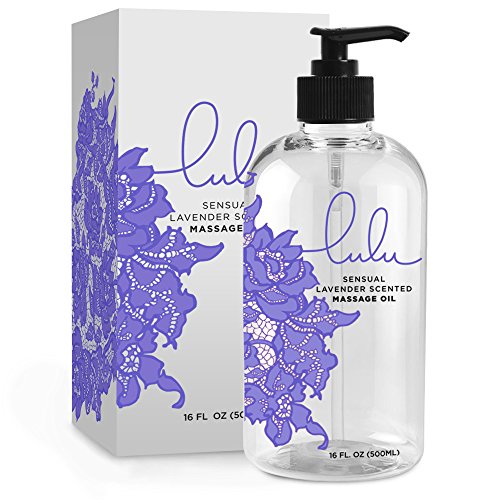 Lulu Lavender Massage Oil. with Jojoba and Essential Oils for Therapeutic Massaging 16 Ounce.