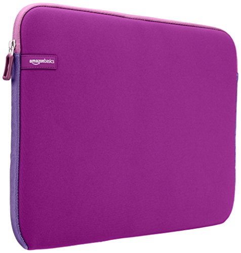 Book Cover Amazon Basics 15.6-Inch Laptop Sleeve, Protective Case with Zipper - Purple