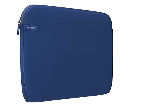 Book Cover Amazon Basics 15.6-Inch Laptop Sleeve, Protective Case with Zipper - Navy Blue