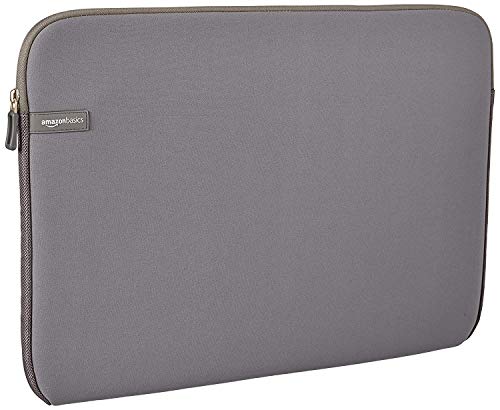 Book Cover Amazon Basics 17.3-Inch Laptop Sleeve, Protective Case with Zipper - Gray