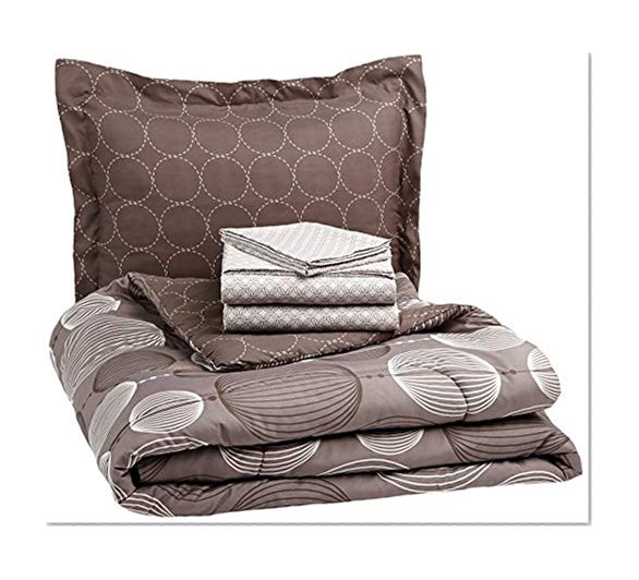 Book Cover AmazonBasics 5-Piece Bed-In-A-Bag, Twin/Twin XL, Industrial Grey