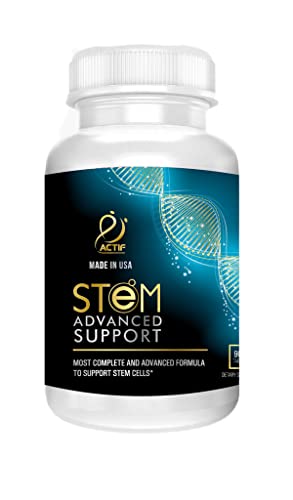 ACTIF STEM Cell Support - Maximum Strength with 10+ Stem Cell Factors, Non GMO, 2 Month Supply, Made in USA