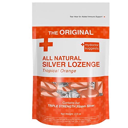 Silver Lozenges - The Perfect Lozenge for Oral Health, Daily Supplementation Contains 30ppm Silver - Tropical Orange
