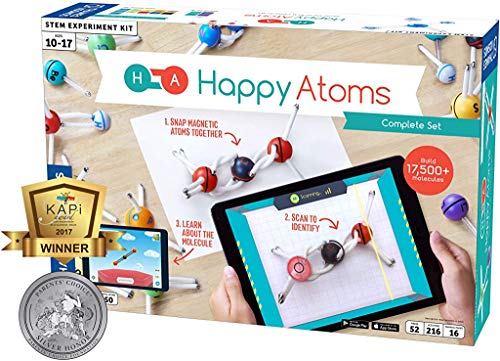 Book Cover Happy Atoms Magnetic Molecular Modeling Complete Set | Intro To Atoms, Molecules, Bonding, Chemistry | Create Thousands of Molecules, 216 Activities, Plus Free Educational App For iOS, Android, Kindle