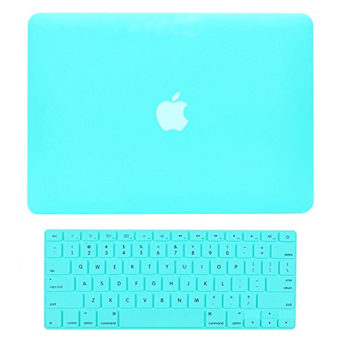 TOP CASE - 2 in 1 Signature Bundle Rubberized Hard Case and Keyboard Cover ONLY Compatible MacBook Air 13" A1369 & A1466 (Older Version, Release 2010-2017) - Hot Blue