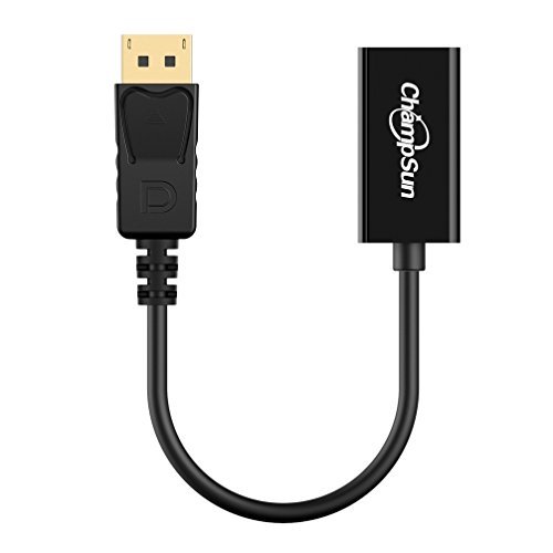 Book Cover DisplayPort to HDMI Adapter, ChampSun DP Display Port to HDMI Converter Male to Female Gold-Plated Cord Compatible for Lenovo Dell HP and Other Brand
