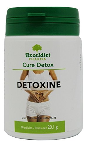 DETOXINE 60 GELULES - Cure détox de 15 jours, nettoyage du colon et des intestins - Colon cleanse - Cure minceur et ventre plat. Exceldiet, la marque Verte.