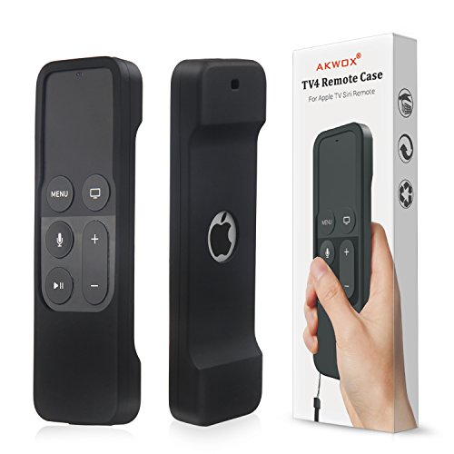Silicone Case for New Apple Tv 4th Generation Siri Remote Controller, Akwox Anti-dust Protective Cover Case,Protect and Cover Your Controller, Hand Strap Included