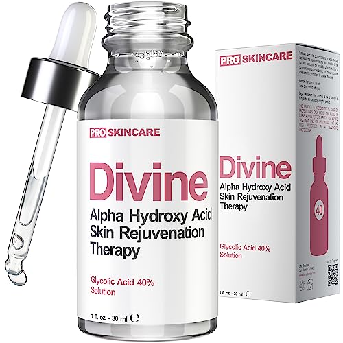 Glycolic Acid 40% Chemical Peel - Intense Alpha Hydroxy Acid Skin Peel For Acne Scarring, Wrinkles, Fine Lines and Brown Spots. 1 fl oz