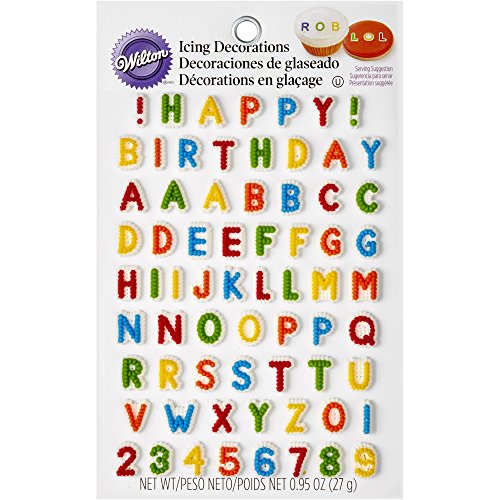 Wilton 710-6042 Letters & Numbers Edible Icing Decorations