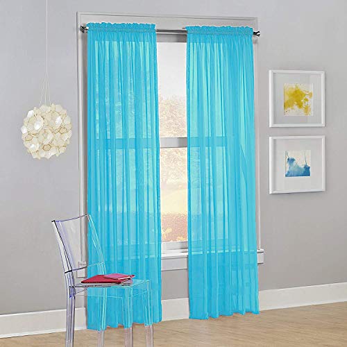 Book Cover Drape/Panels/Treatment Beautiful Sheer Voile Window Elegance Curtains for Bedroom & Kitchen, 57