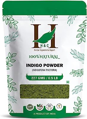 Book Cover H&C Indigo Powder Organically Grown (227G (1/2 Lb) 8 Ounces)