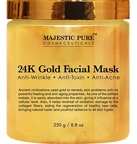 Book Cover Majestic Pure Gold Facial Mask, Ancient Gold Face Mask Formula Reduces the Appearances of Wrinkles and Fine Lines, Helps with Acne and Firming Up Skin- 8.8 Oz