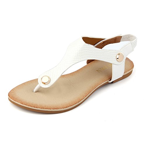 Mu Dan Women's Casual Wear Elastic String Thong Ankle Strap Summer Gladiator Sandals