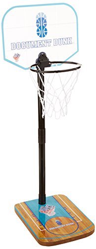 The Dunk Collection Document Dunk Mini Basketball Hoop for Trash Can - Brings Fun to Workspace and is Great Office Decoration for Men or Women- Stress Relieving Indoor Basketball Hoop Desk Toy for Bedroom, Office or Dorm, Blue, Black, Clear