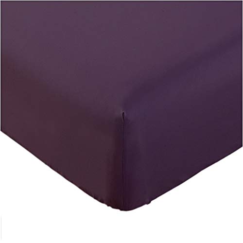 Book Cover Mellanni Twin Fitted Sheet - Deep Pocket Cooling Sheets up to 16 inch - Hotel Luxury 1800 Bedding - Softest Sheets - Wrinkle, Fade, Stain Resistant - 1 Single Twin Fitted Sheet Only (Twin, Purple)