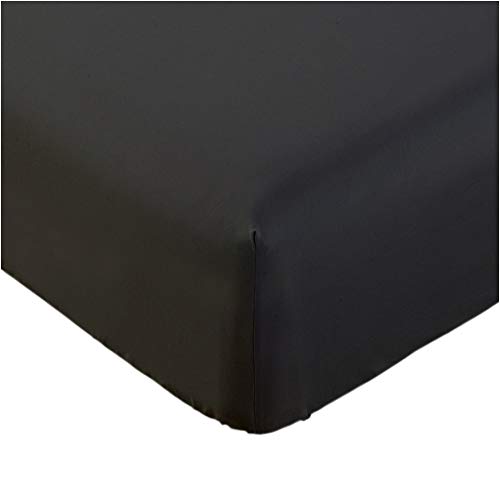 Book Cover Mellanni Twin Fitted Sheet - Deep Pocket Cooling Sheets up to 16 inch - All Around Elastic - Hotel Luxury 1800 Bedding - Wrinkle, Fade, Stain Resistant - 1 Single Twin Fitted Sheet Only (Twin, Black)