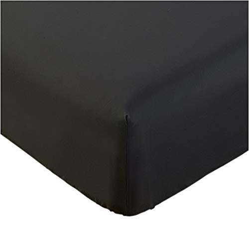 Mellanni Twin Fitted Sheet - Deep Pocket Cooling Sheets up to 16 inch - All Around Elastic - Hotel Luxury 1800 Bedding - Wrinkle, Fade, Stain Resistant - 1 Single Twin Fitted Sheet Only (Twin, Black)